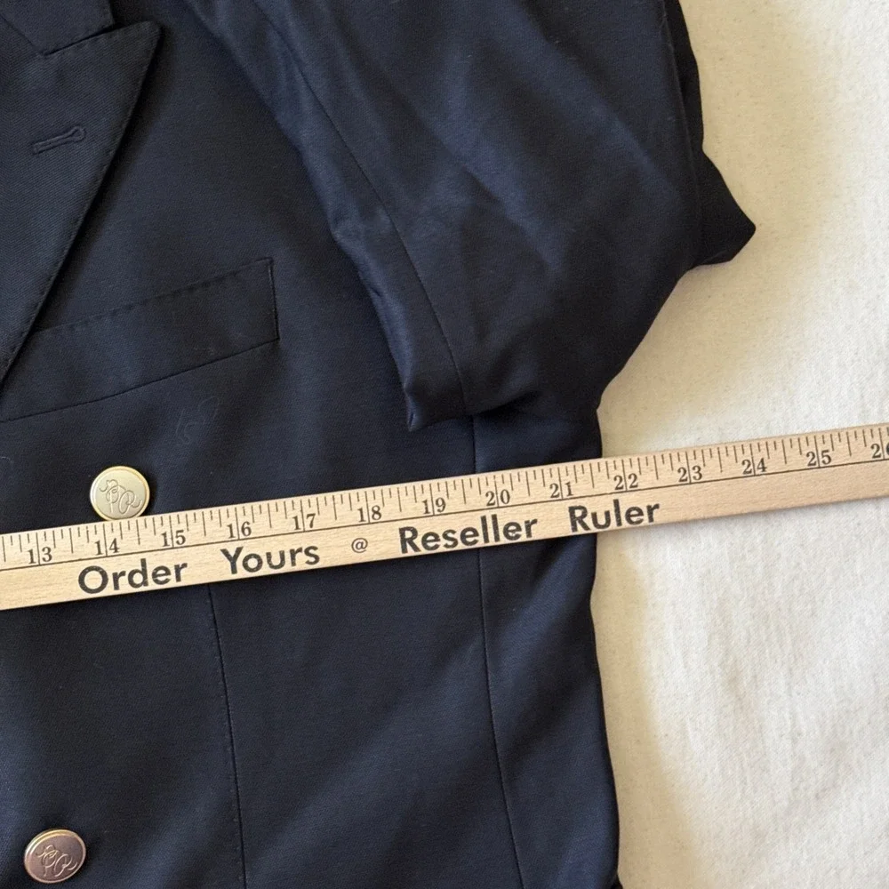 Banana Republic + Reda Flexo Mens Double Breasted Gold Button Blazer 40S Peak